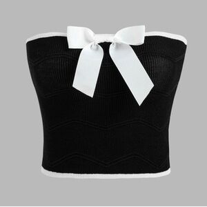 bnwt cIder Contrast Bow Tube Top